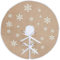 N&T NIETING Coperta per albero di Natale, 120 cm, coperta per albero di Natale, cachi, rotonda, con fiocco di neve bianco stampato in lino, per albero di Natale