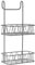 HOMION Over Shower door Screen Caddy Hanging Bathroom Organiser Shower Rack Storage Tidy (2 Tier Grey)