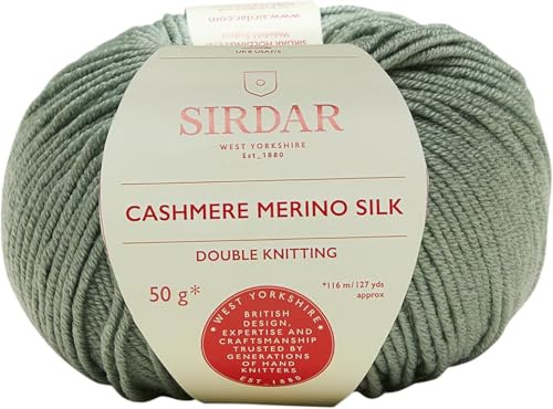 Sirdar Cashmere Merino Silk DK Doppelstrick, Meadow Green (421), 50 g