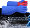ZhiLianZhao Flüssiger Stickstoff Schutzhandschuhe für Gefrierräume, Kälteaufbewahrung, Atmungsaktives Verbundmaterial, -160°C bis -250°C, Ergonomisch, Kryogene Handschuhe,48CM