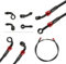 Fireyouracing Motorrad-Bremsschlauch, geflochten, 400–2400 mm, hydraulisches Kupplungsrohr, Öl, DOT, Flüssigkeitsleitung, Dirt-Pit-Straßenrennrad, Entfernen von Armaturen, (schwarze Farbe, 1900mm)