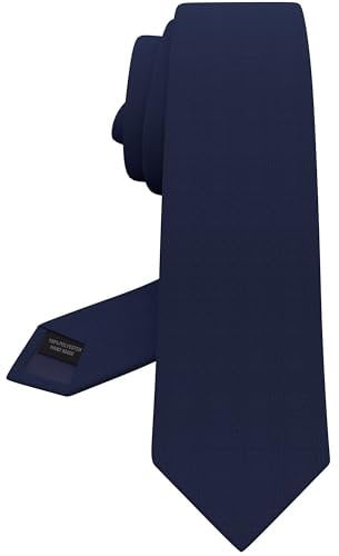 Bow Tie House Premium Herren Krawatte in breiter Ausführung aus Gabardine-Matt-Material für klassische Halsbinden bei Anzügen (09 Marineblau, Breit - 8,5 cm)