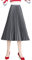 Camilife Damen Mädchen Plisseerock Midirock Damenrock in Mittlere Länge Silberfaser-Stricktuch Faltenrock Elastischer Bund für Frühling Herbst Rocklänge 75cm - Einfarbig Grau