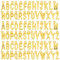 SAVITA 104 Stück ABC Letter Charms, Mini Großbuchstaben A-Z Alphabet Charms Zinklegierung Armband Halskette Buchstaben Anhänger für DIY Schmuckherstellung (Gold)