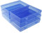 LJY 6 Pieces Rectangular Empty Mini Clear Plastic Organizer Storage Box Containers with Hinged Lids (180 x 110 x 30 mm, Blue)