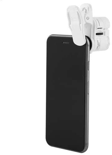Mini-Handy-Clip-Mikroskop, 60-fache Lupe LED-UV-Licht-Handy-Mikroskop
