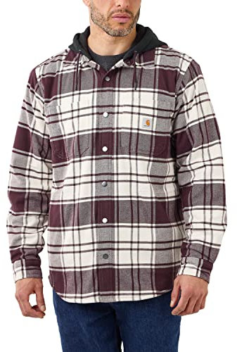 Carhartt Herren Flannel Fleece Hemdjacke, Malt, S, 105621
