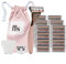 FFS Beauty Rose Kit de rasage pour femme de 9 à 12 mois – Poignée de rasoir rose de qualité supérieure, 24 cartouches SmoothGlide à 6 lames, support de douche, pochette de voyage, protection à clapet