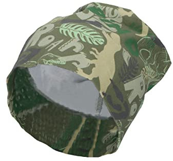 Sterntaler Baby Jungen Dinosaurier Slouch-Beanie - Beanie Baby, Kinderbeanie - aus Jersey Baumwolle mit Print - dunkelgrün, 53