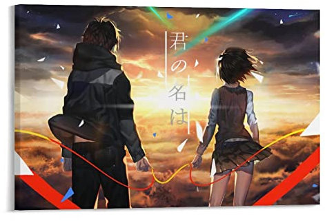 Your Name Kimi No Na Wa Anime Cartoon Poster Miyamizu Mitsuha Kunstwerke Bild Druck Poster Wandkunst Gemälde Leinwand Dekor Home Poster 60 x 90 cm