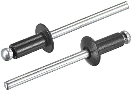sourcing map 100Stk Blindnieten 4mmx8mm Flach Rundkopf Niete für Metallplatten Fügen Schwarz