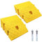 Bordsteinrampen, Bordsteinrampe, tragbare, leichte Rampen, 2 Schwellenrampen, für Auffahrt, Gehweg, Auto, Roller, 2 Stück mit 2 Dehnschrauben (gelb, 26,9 x 24,9 x 13 cm, 2 Stück)