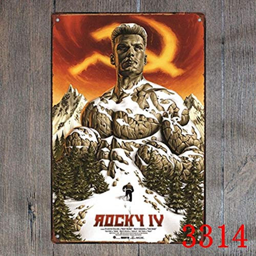 Metallschilder im Vintage-Stil, 20,3 x 30,5 cm – Ivan Drago Rocky IV Dekor, schicke Kunst, Wanddekoration, Haushof, Schilder, Bar, Hotel, Café, Pub, Restaurant