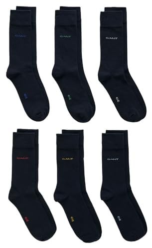 GANT Herren Soft Cotton 6-Pack Socken, Marine, 43-45