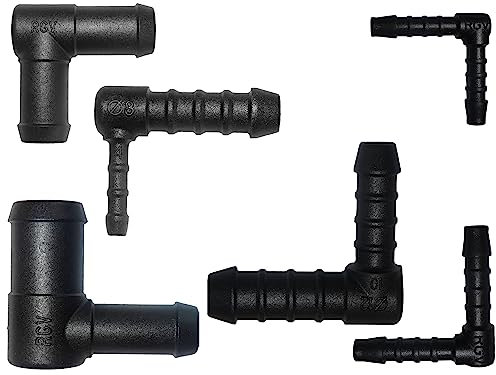 Winkel Schlauchverbinder Größen wählbar von 4 bis 32 mm auch reduziert PA GF30 Winkel Verbinder (1, 10 x 10 mm)