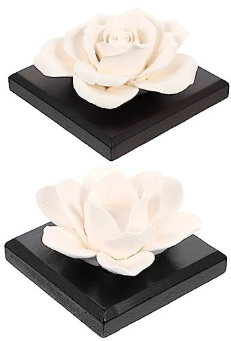 Housoutil 2st -luftverteiler Aroma-duftdiffusor Passiver Blumendiffusor Für Ätherische Öle Werkzeugständer Klemme Auto-innendekoration Lotus-diffusor Schreibtisch Klein Keramik Büro