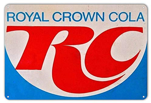 Metall-Blechschild Royal Crown RC Cola Logo Soda Pop Ad Vintage Stil Retro Wanddekoration Bar 20,3 x 30,5 cm