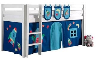möbelando Spielbett >Pino< in Kiefer massiv Natur - 210x114x106 (BxHxT)