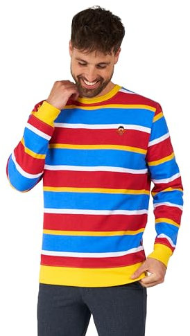 OppoSuits – Sesamstraße Ernie Pullover - Größe: XL - Gestreifter Longsleeve mit Sesamstraßen-Motiven
