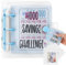 OFFCUP Geldsparender Ordner, 25 pcs Spar Challenge Ordner, 1000 Dollar Mini Binder Spar Challenge mit Geldumschlägen Budget Binder Sparbuch für den Budgetplaner und Zum Geldsparen (Blau)
