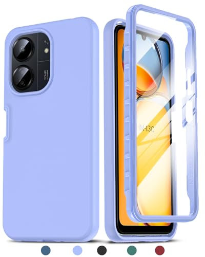 LeYi Coque pour Xiaomi Redmi 13C/Poco C65 avec Ecran Protection, 360 Degrés Full Body Housse Avant Arriere, Intégrale Étui Double Face Anti-Scratch Bumper pour Xiaomi Redmi 13 C/Poco C65 - Violet