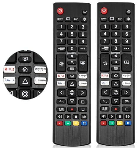 Avtbeisty AKB76040302 Universal-Ersatzfernbedienung, kompatibel mit LG Smart TV UP70, UP75, UP76, UP80, UP87, UQ9000, UQ7070, UQ7570, UQ8000, 2 Stück
