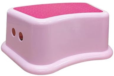 ANSIO Step Stool For Toilet with Non-Slip Surface, One Step Potty Step Stool for Toddlers For Bathroom And Sink, Plastic Kitchen for kids (Pink)
