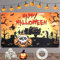 Happy Halloween Banner 185 X 110 cm - Deko Innen, Orange Schwarz Garagentor, Party Fotowand Hintergrund für Haus Wand Veranda Vorhang