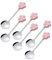 (6 Pezzi) Fiore Di Ceramica Cucchiaio in Acciaio Inox Cucchiaio Da Zuppa Dessert Caffè Tè Cucchiaio Piccolo Cucchiaio Rotondo Piccolo Cucchiaio (Rosa)