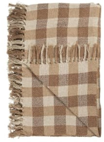 IB Laursen Plaid Natur/beige/braune Karos, B: 130 L: 160