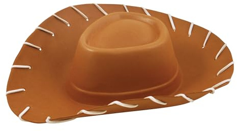 HENBRANDT 3 x Adult Brown Cowboy Hat EVA Foam Wild West Cowgirl Hat with Wide Brim and White Stitches Toy Sheriff One Size Halloween Fancy Dress Accessories for Men and Women