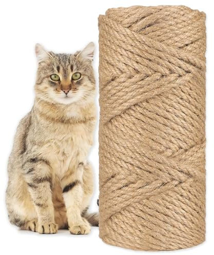 Zydiwo Corda Canapa Corda Tiragraffi per Gatti 6mm Corda Sisal Naturale Spago per Tiragraffi Gatti per Scratching Pilastro Arredare Soggiorno Gatti Casa (30m)