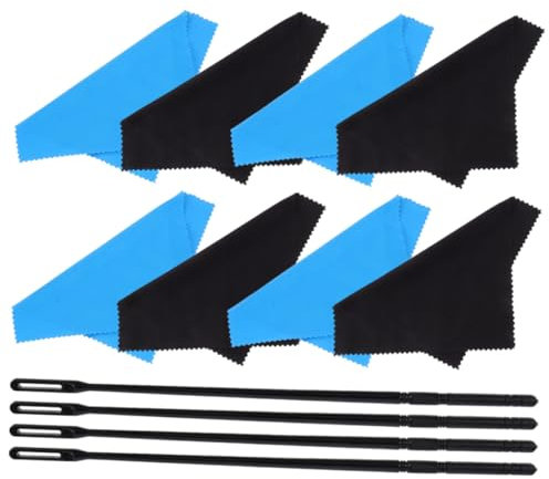 QUMIIRITY 12pcs Flute Cleaning Kit 4 Cleaning Rods and 8 Flute Care Cloths Multi-function Maintenance Set for Wind Instruments Suitable for and Clarinet