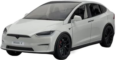 YRXIAO Modellbausatz Auto 1:24 für Tesla Modell X Legierung Druckguss Spielzeug Auto Modell Sound Und Licht Kinder Spielzeug Hobby Display Ornamente Für Wohndekorationen