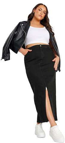 Yours Curve Stretch Denim Maxi Skirt - Women's - Plus Size Curve