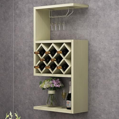 WOLEYUU Großes Hängeregal für Weinflaschen aus Metall, Weinregal im europäischen Stil für kleine Wohnwände, an der Wand montierter Weinschrank, kreatives Hängeregal für das Wohnzimmer im Restaurant