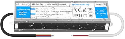 YOODI Transformador 24V 60W 2,5A LED Driver IP67 Impermeable Fuente Alimentacion 220V a 24V DC Ultra Fino Controlador Voltaje Constante Adaptador para Luz LED Bombillas Focos e Tira Exterior