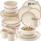 SÄNGER Bombay Beach | Kombiservice 20 teilig, Steingut Geschirr 4 Personen, 4x Speiseteller 4x Dessertteller 4x Schalen 4x Pastateller 4x Kaffeebecher, Teller Set modern | VALUE COLLECTION