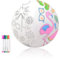 2er Pack Wasserball Aufblasbar Kinder 30cm Beachball Unbemalt Bälle Wasserbälle Set Klein mit 8 Graffiti Stift, Strandball Aufblasbar Wiederverwendbar, für Wasserspielzeug Garten Pool Beach Party