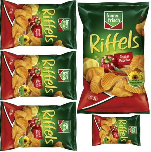 Riffels Chili & Paprika Chips Cracker 150 gramm x 5 Stück