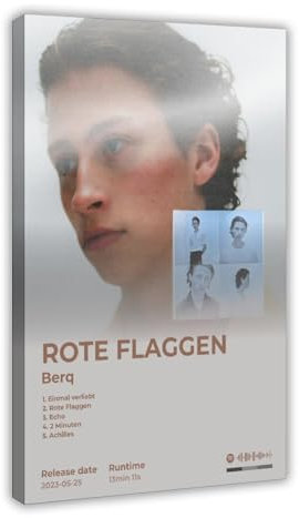 bpoejge Berq Art Poster, beliebtes Sänger-Musikalbum, Rote Flagge, Titelliste, Fans, Geschenk, Leinwand, Poster, Schlafzimmer, Dekoration, Landschaft, Büro, Raumdekoration, Geschenk, 20 x 30 cm
