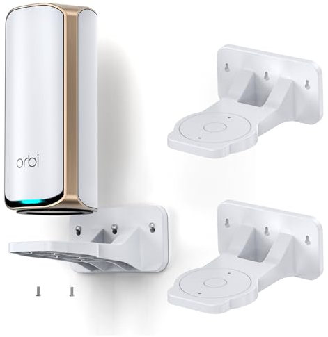 EDUP Orbi WiFi 7 Wall Mount Kit, ABS Bracket, Space Saving, Compatible with Orbi Wi-Fi 7 Mesh and Nighthawk Routers (White, Pack of 2)