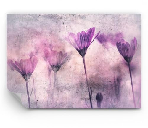 ARTTOR Papier Peint Panoramique en vinyle Premium Canvas - Fleurs Rose Vintage - 100x70 cm - Revêtement mural décoration Moderne Décoration Wallpaper Muraux Photo Salon Chambre - WF3AA100x70-4432