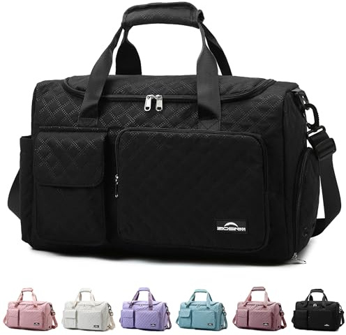 ZIOSINM Sporttasche Damen, Reisetasche Damen mit Nassfach | Wasserdichter Reisetasche Handgepäck mit Schuhfach Weekender, Schwimmtasche, Kleine Sporttasche für Kinder Mädchen und Jungen