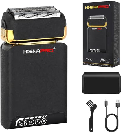 HIENA PRO Elektrorasierer für Männer, wasserdichter, wiederaufladbarer Barttrimmer, Gesichtsrasur und Haarentfernung, kabelloser Profi-Folienrasierer mit USB, Geschenke für Männer