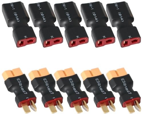 Tosiicop XT60 Stecker auf T Stecker - 10 Stück XT60 to T Stecker Adapter Kein Kabel für RC Car Akku Lipo NiMH Battery Connectors Airplane Truck Boat Quadcopter