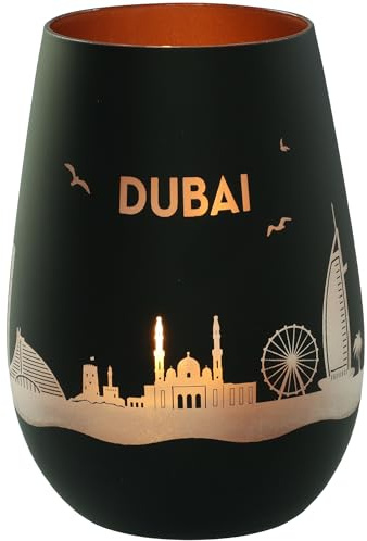 Goodtimes Windlicht Dubai Skyline (Schwarz & Bronze)