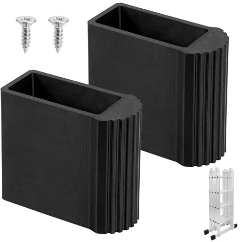 Lot de 2 pieds d'échelle, capuchons de protection universels en caoutchouc antidérapants pour échelles pliantes et échelles Noir (50 x 22 cm)