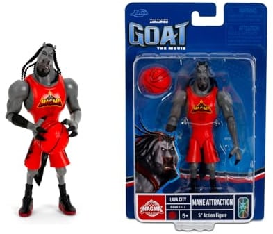 Jada Toys Goat The Movie Figur Mane Attraction (15 cm) – bewegliche Sammel- und Actionfigur aus Goat The Movie, mit Basketball Zubehör, 1:12 Actionfigur, ab 8 Jahre