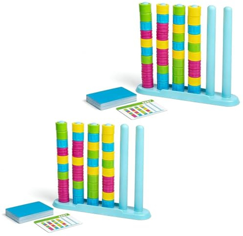 Generisch Color Stack Game – Kopf-an-Kopf-Stapel- und Sortier-Puzzlespiel für einen lustigen Spieleabend, 2026 Upgraded Wooden Stacking Puzzle with 60+ Logic Challenges for Family, Adults & Kids